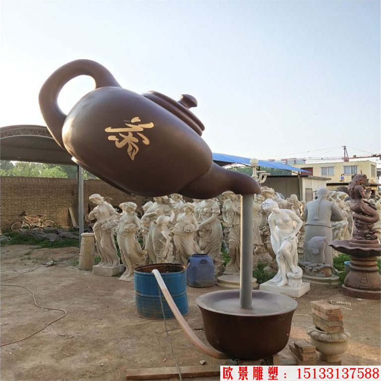 不锈钢茶壶 茶壶喷泉 茶壶案例 茶壶定制
